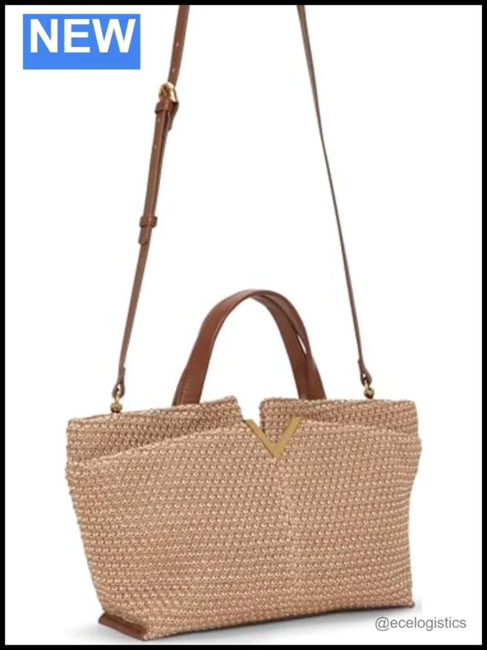Vince Camuto April Satchel Straw Crossbody Bag Women's